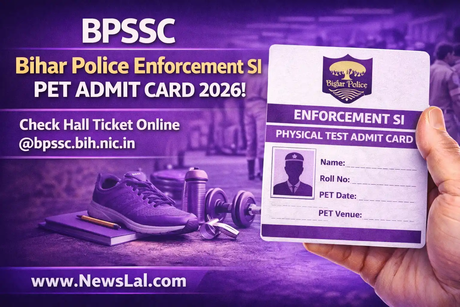 BPSSC Bihar Police Enforcement SI PET Admit Card 2026
