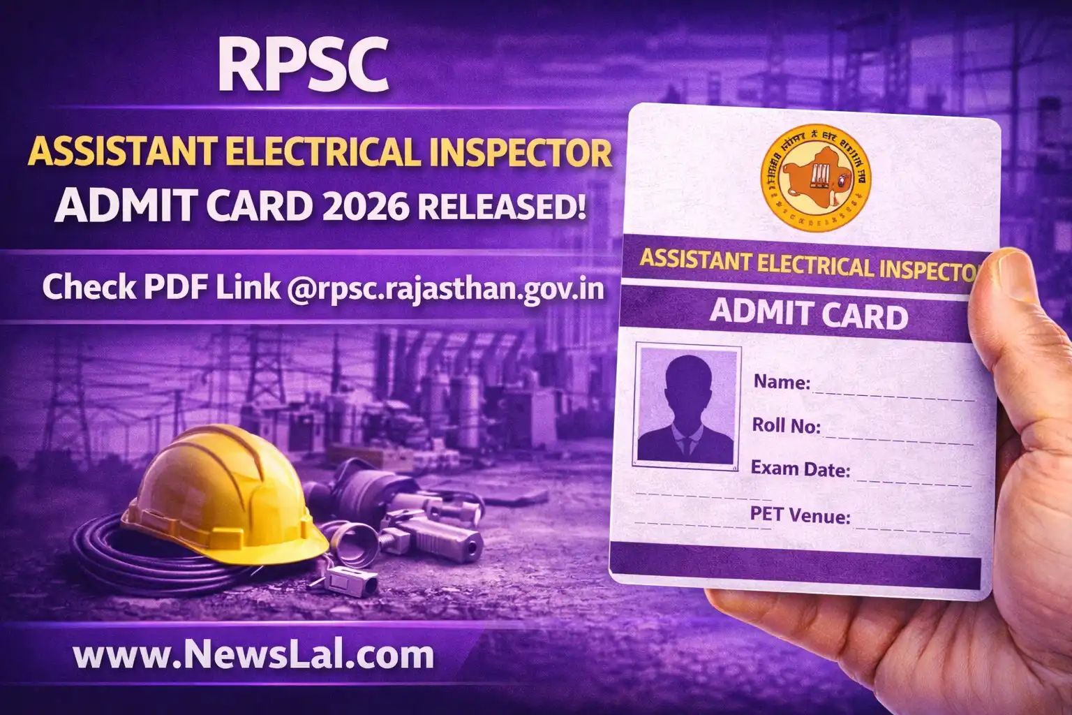RPSC Assistant Electrical Inspector Admit Card 2026 Released
