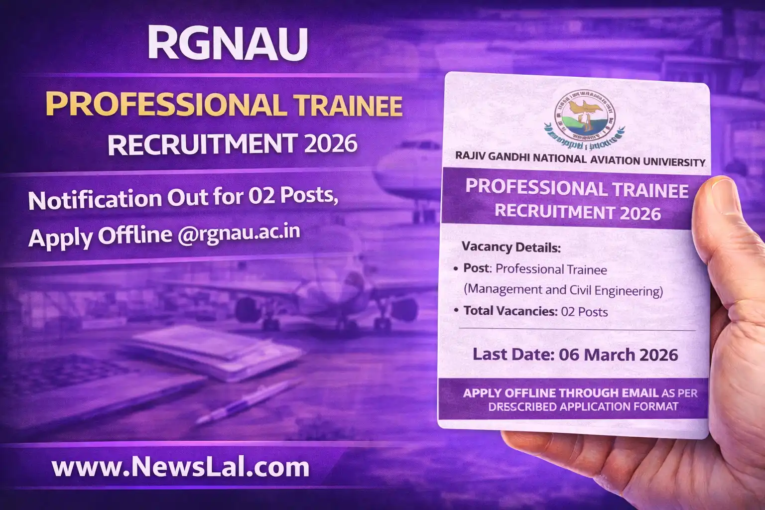RGNAU Professional Trainee Recruitment 2026