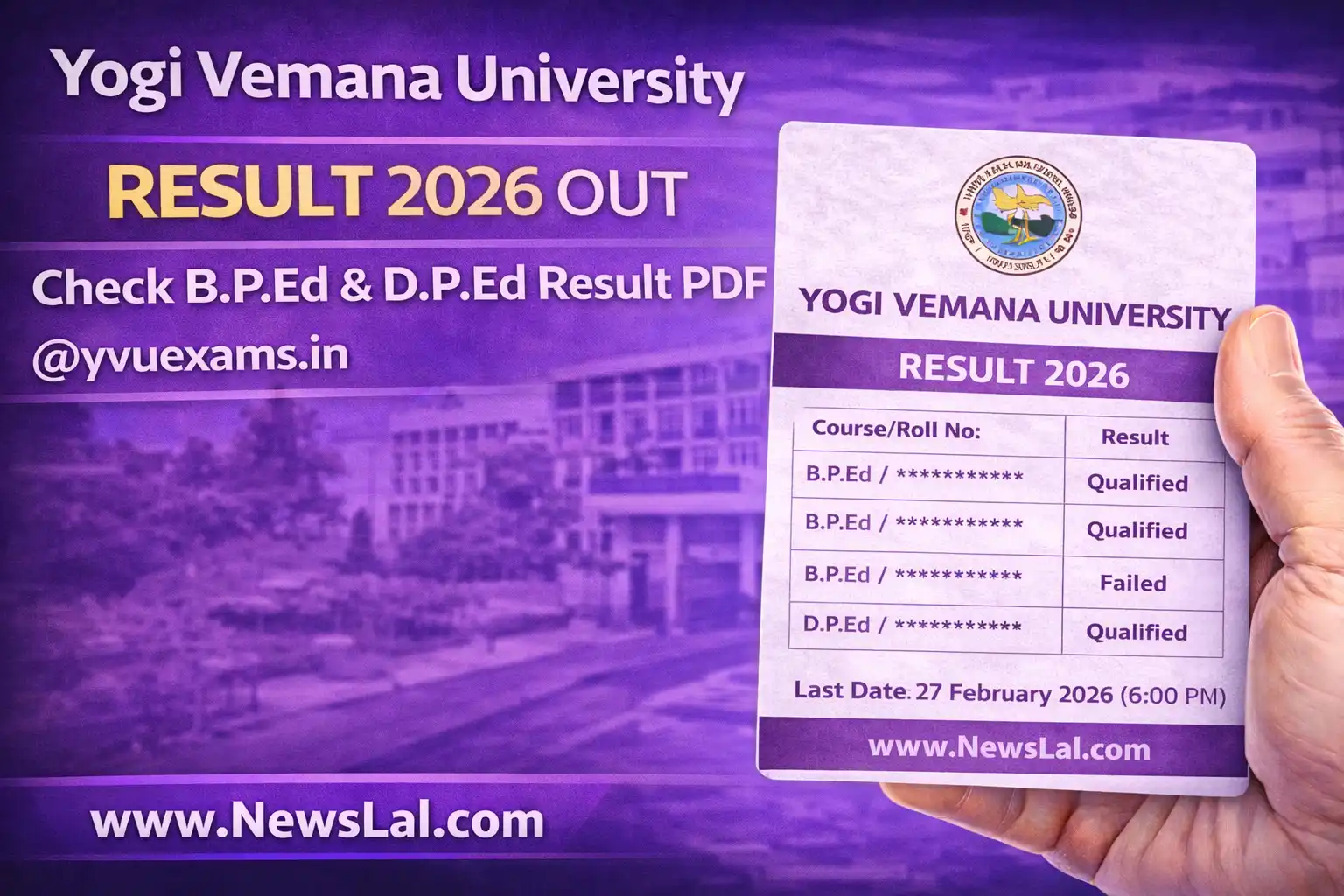 Yogi Vemana University Result 2026 Out