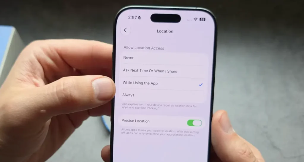 Allow Always GPS Fitbit Air