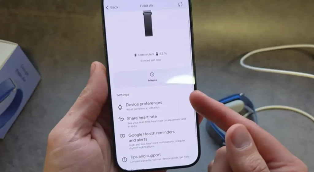 Fitbit Air Settings